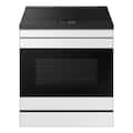 Samsung - 30 in. Wide 4 Burner Bespoke 6.3 Cu. Ft. Slide-In Electric Induction Range AI Home Display - White Glass