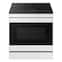 Samsung - Bespoke 6.3 Cu. Ft. Slide-In Electric Induction Range AI Home Display - White Glass
