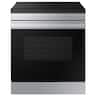Samsung - 30 in. Wide 4 Elements Bespoke 6.3 Cu. Ft. Slide-In Electric Induction Range with Anti-Scratch Glass Cooktop - Stainless Steel