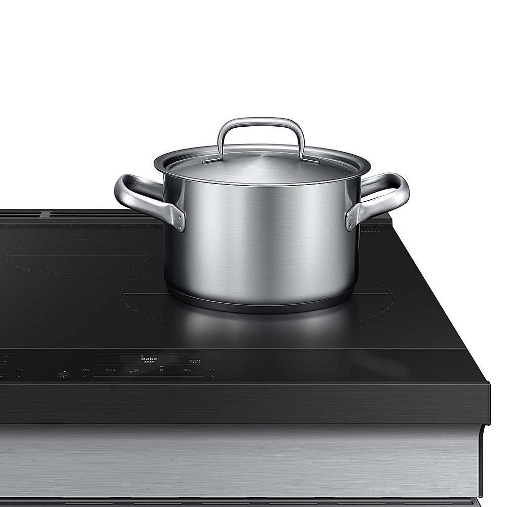 Alt View 17. Samsung - Bespoke 6.3 Cu. Ft. Slide-In Electric Induction Range with Anti-Scratch Glass Cooktop - Stainless Steel.