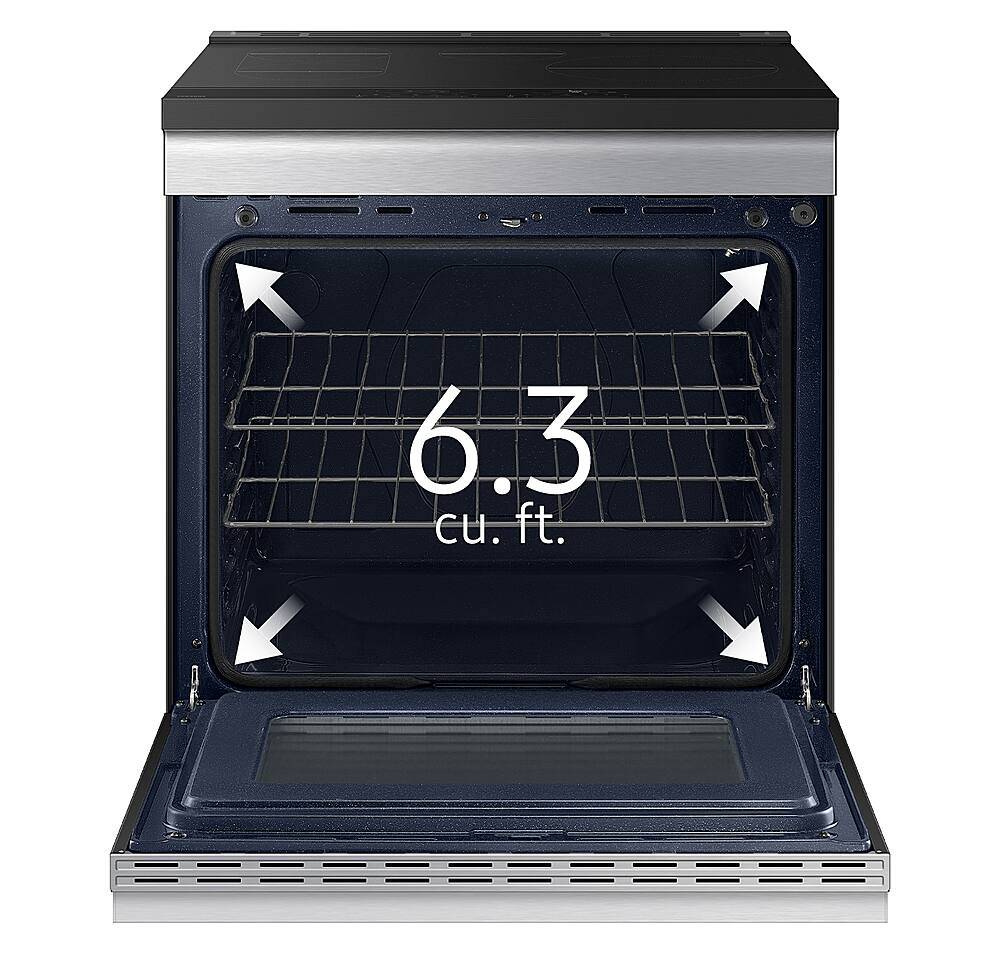 The text on the image reads "6.3 cu. ft." which means that the oven has a capacity of 6.3 cubic feet.