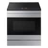 Front. Samsung - Bespoke 6.3 Cu. Ft. Slide-In Electric Induction Range with AI Home Display - Stainless Steel.