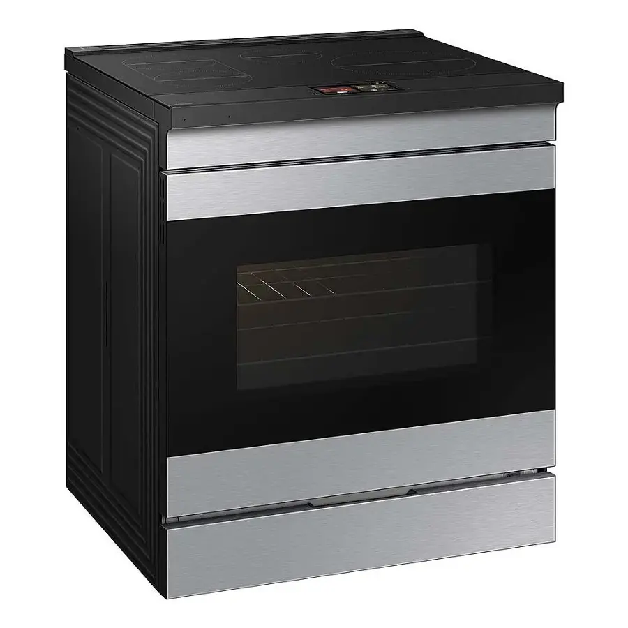 Alt View 15. Samsung - Bespoke 6.3 Cu. Ft. Slide-In Electric Induction Range with AI Home Display - Stainless Steel.