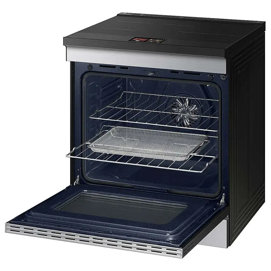 Alt View 18. Samsung - Bespoke 6.3 Cu. Ft. Slide-In Electric Induction Range with AI Home Display - Stainless Steel.