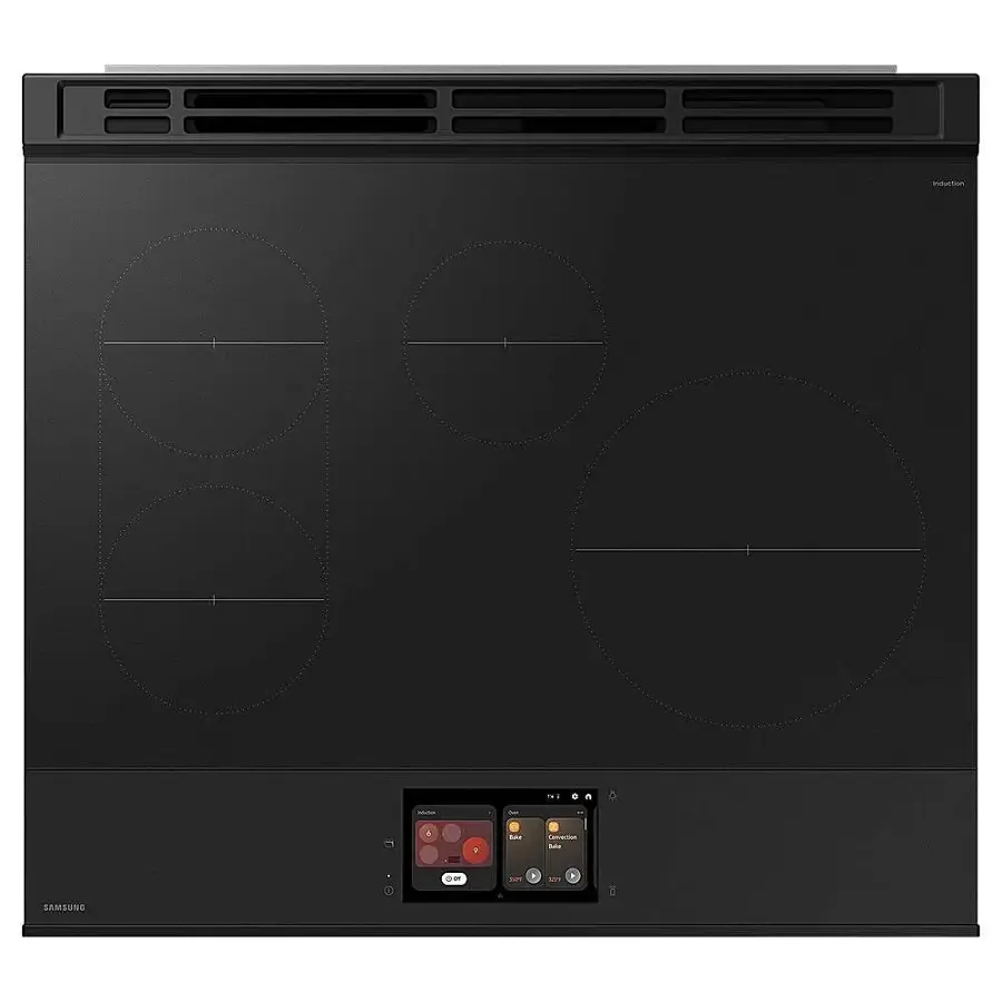 Alt View 20. Samsung - Bespoke 6.3 Cu. Ft. Slide-In Electric Induction Range with AI Home Display - Stainless Steel.