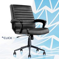 Click365 - Transform 3.0 Extra Comfort Ergonomic Mid-Back Desk Chair - Black - Front_Zoom