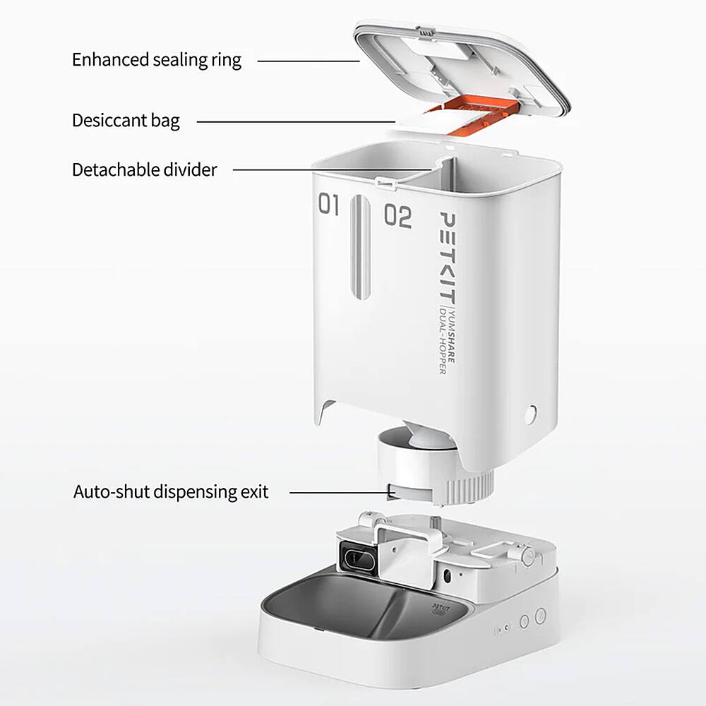 Alt View 11. Petkit - Yumshare Dual-Hopper Wifi Enabled 5L Automatic Cat Feeder with Camera, 2-Way Audio and Smart App Control - White.