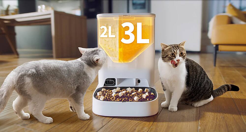 Alt View 20. Petkit - Yumshare Dual-Hopper Wifi Enabled 5L Automatic Cat Feeder with Camera, 2-Way Audio and Smart App Control - White.
