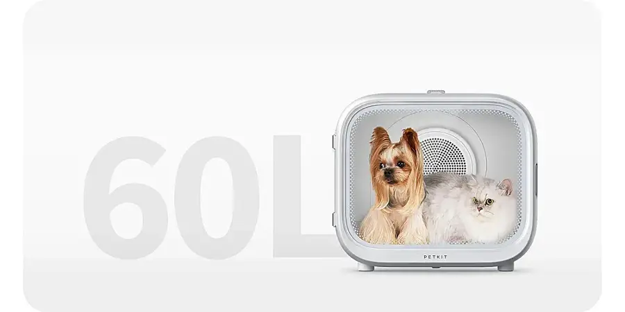 Alt View 12. Petkit - AIRSALON MAX PRO Automatic Pet Hair Drying Box for Cats and Dogs with Smart Temp Control via App and Touch Panel - White.