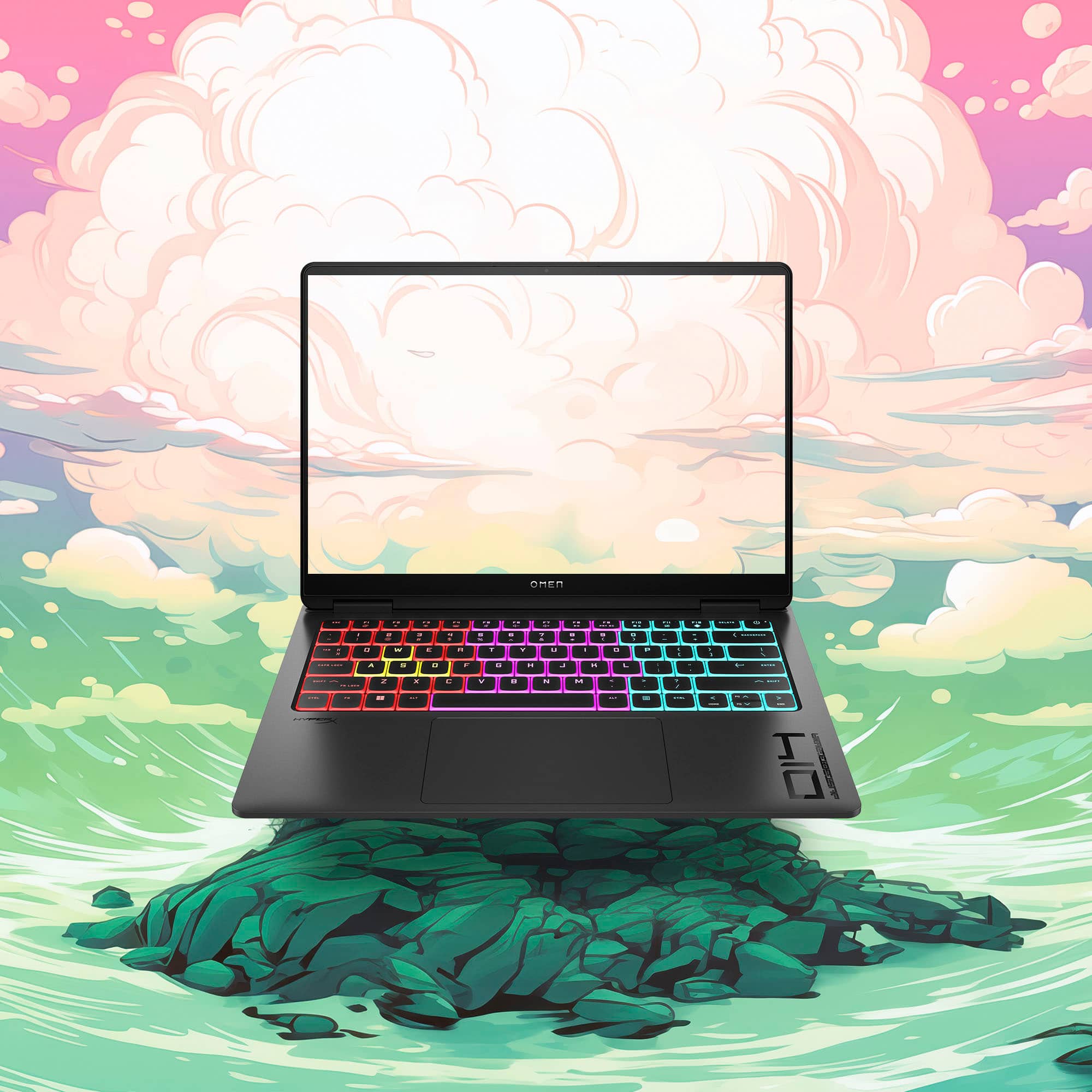 Alt View 17. HP OMEN - Transcend 14" 120Hz 3K OLED Gaming Laptop - Intel Core Ultra 9-185H - 32GB Memory - NVIDIA GeForce RTX 4070 - 1TB SSD - Shadow Black.