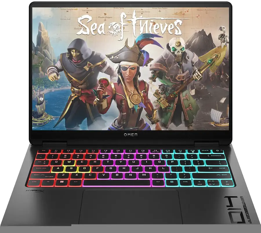 Alt View 15. HP OMEN - Transcend 14" 120Hz 3K OLED Gaming Laptop - Intel Core Ultra 9-185H - 32GB Memory - NVIDIA GeForce RTX 4070 - 1TB SSD - Shadow Black.