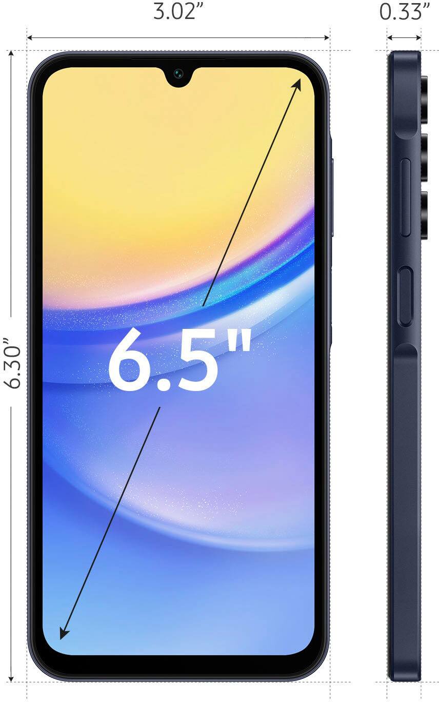 Zoom in on Alt View 11. Samsung - Galaxy A15 5G 128GB (Unlocked) - Blue Black.
