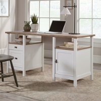 Sauder - Cottage Road Storage  Desk with 2 Drawers - White - Front_Zoom