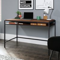 Sauder - Nova Loft Metal Frame  Writing Desk with  Shelf - Grand Walnut - Front_Zoom