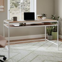 Sauder - Nova Loft Metal Frame  Writing Desk with  Shelf - Kiln Acacia - Front_Zoom