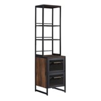 Sauder - Briarbrook Tall Narrow Bookcase w/ File Drawer - Barrel Oak - Front_Zoom