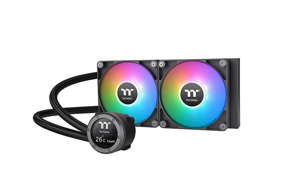 Thermaltake TH240 V2 Ultra ARGB Sync 240mm AIO Liquid Cooler (2x 120mm ARGB  PWM Fans) with 2.1 LCD Display Cap Black CL-W383-PL12SW-A - Best Buy