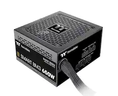 Front. Thermaltake - Smart BM3 80+ Bronze PCIE Gen 5 ATX 3.0 750W Semi-Modular Power Supply - Black.