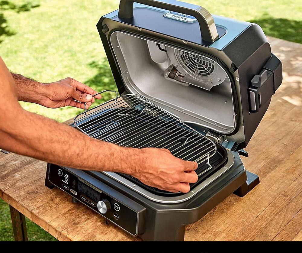 Alt View 12. Ninja - Ninja Woodfire Roast & Smoke Rack, Compatible with Ninja OG800 and OG900 Series - Silver.