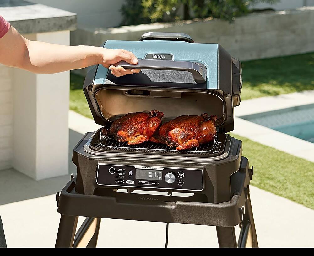 Alt View 13. Ninja - Ninja Woodfire Roast & Smoke Rack, Compatible with Ninja OG800 and OG900 Series - Silver.