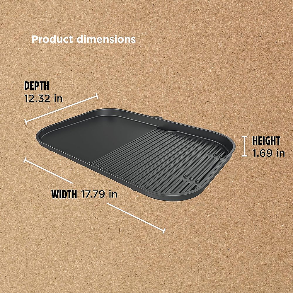 GRILL FORCE Cast Iron Griddle for Ninja Woodfire Grills,Non-Stick Griddle  Plate Flat Top Griddle Grill Pan Compatible with Ninja Woodfire Outdoor