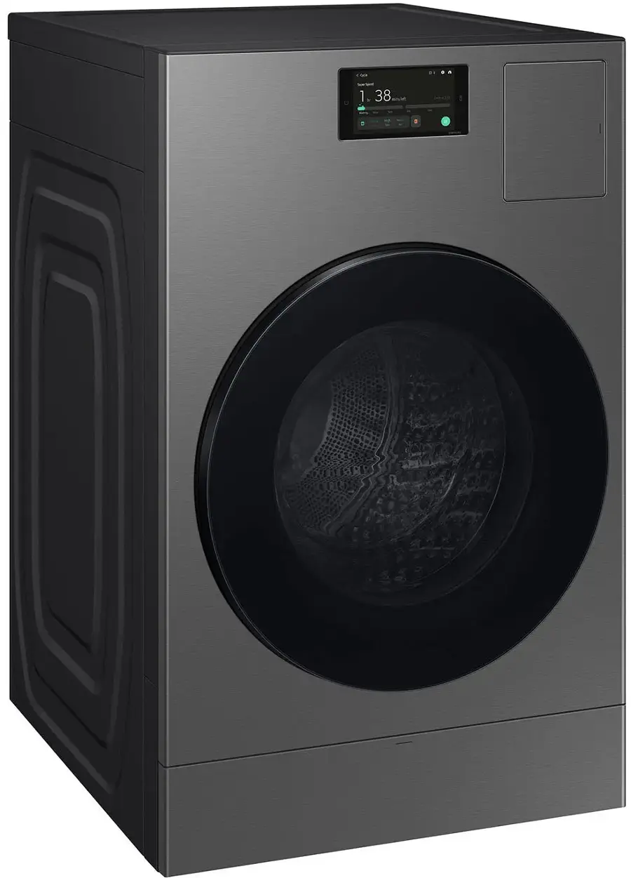 Alt View 16. Samsung - Bespoke AI 5.3 Cu. Ft. All-in-One Front Load Washer & Dryer Combo with Super Speed Wash and Ventless Heat Pump Dryer - Dark Steel.