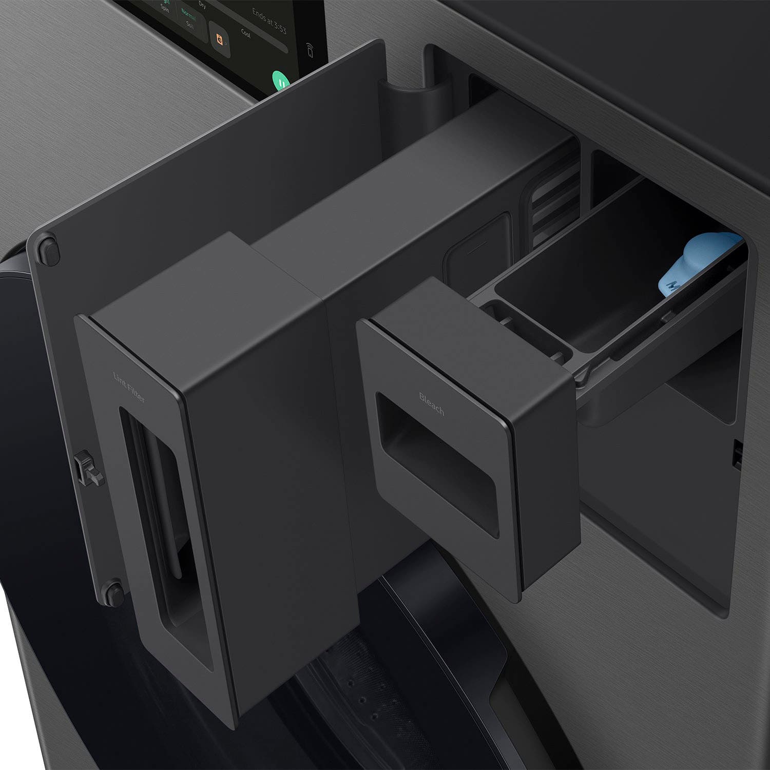 Alt View 22. Samsung - Bespoke AI 5.3 Cu. Ft. All-in-One Front Load Washer & Dryer Combo with Super Speed Wash and Ventless Heat Pump Dryer - Dark Steel.