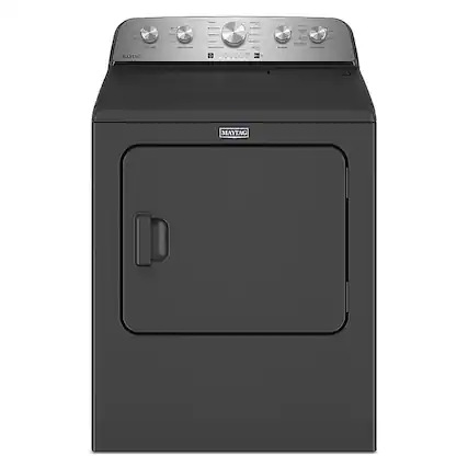Angle. Maytag - 7.0 Cu. Ft. Electric Dryer with Steam and Extra Power Button - Volcano Black.