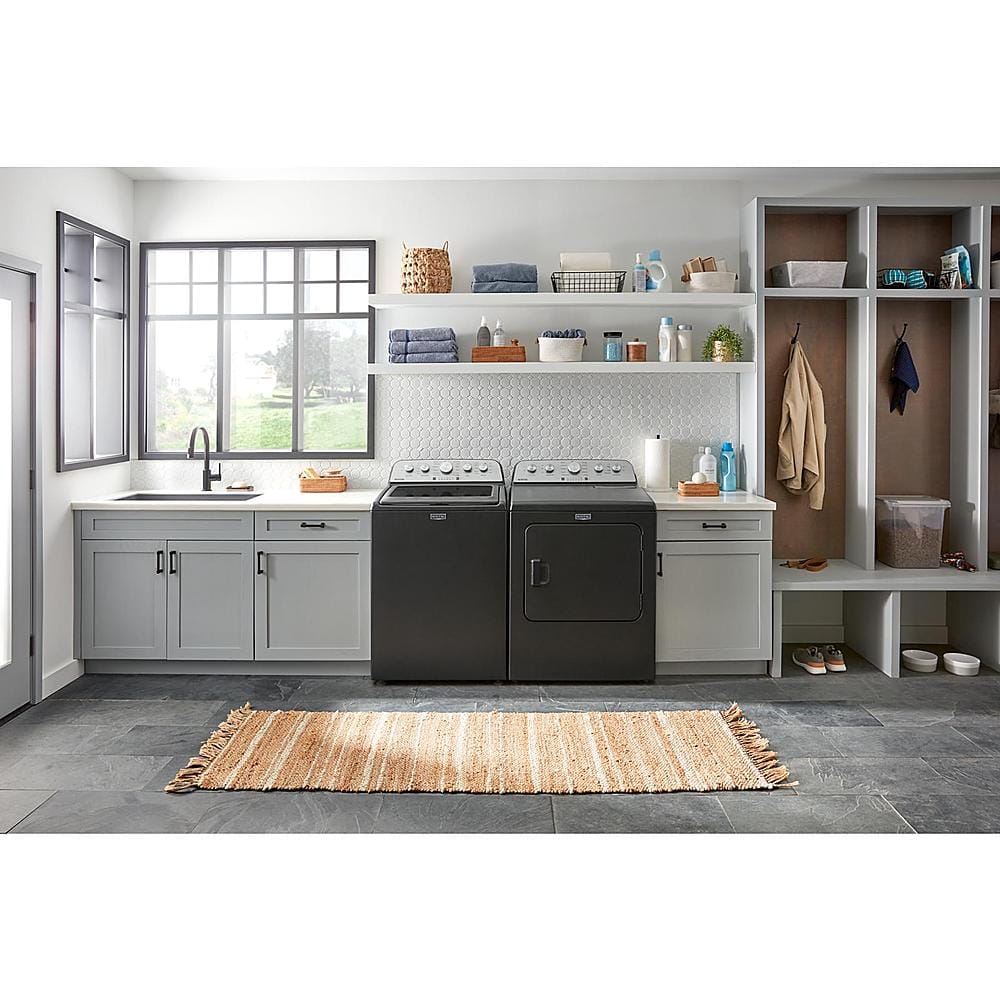 Alt View 15. Maytag - 7.0 Cu. Ft. Electric Dryer with Steam and Extra Power Button - Volcano Black.