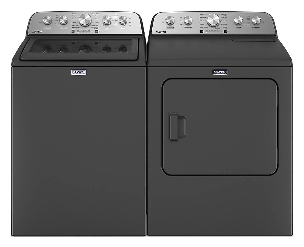 Alt View 18. Maytag - 4.8 Cu. Ft. High Efficiency Top Load Washer with Extra Power Button - Volcano Black.