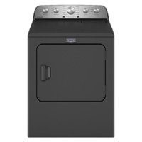 Maytag - 7.0 Cu. Ft. Gas Dryer with Steam and Extra Power Button - Volcano Black - Front_Zoom