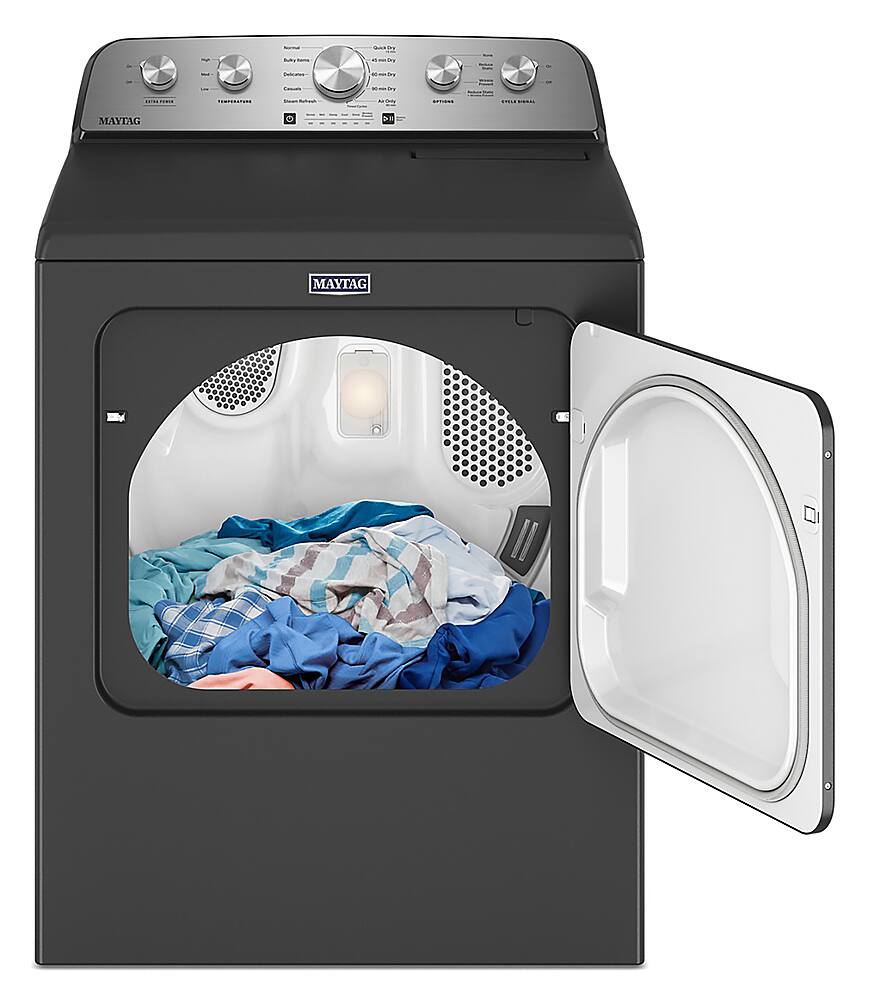 Alt View 11. Maytag - 7.0 Cu. Ft. Gas Dryer with Steam and Extra Power Button - Volcano Black.