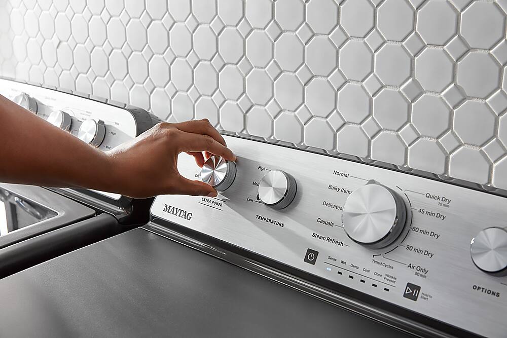 Alt View 12. Maytag - 7.0 Cu. Ft. Gas Dryer with Steam and Extra Power Button - Volcano Black.