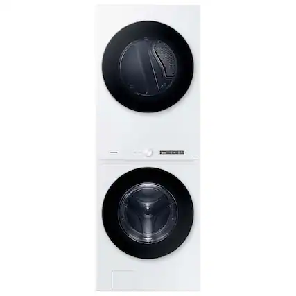 Front. Samsung - 4.6 Cu. Ft. Washer with Steam Wash and 7.6 Cu. Ft. Electric Dryer - White.