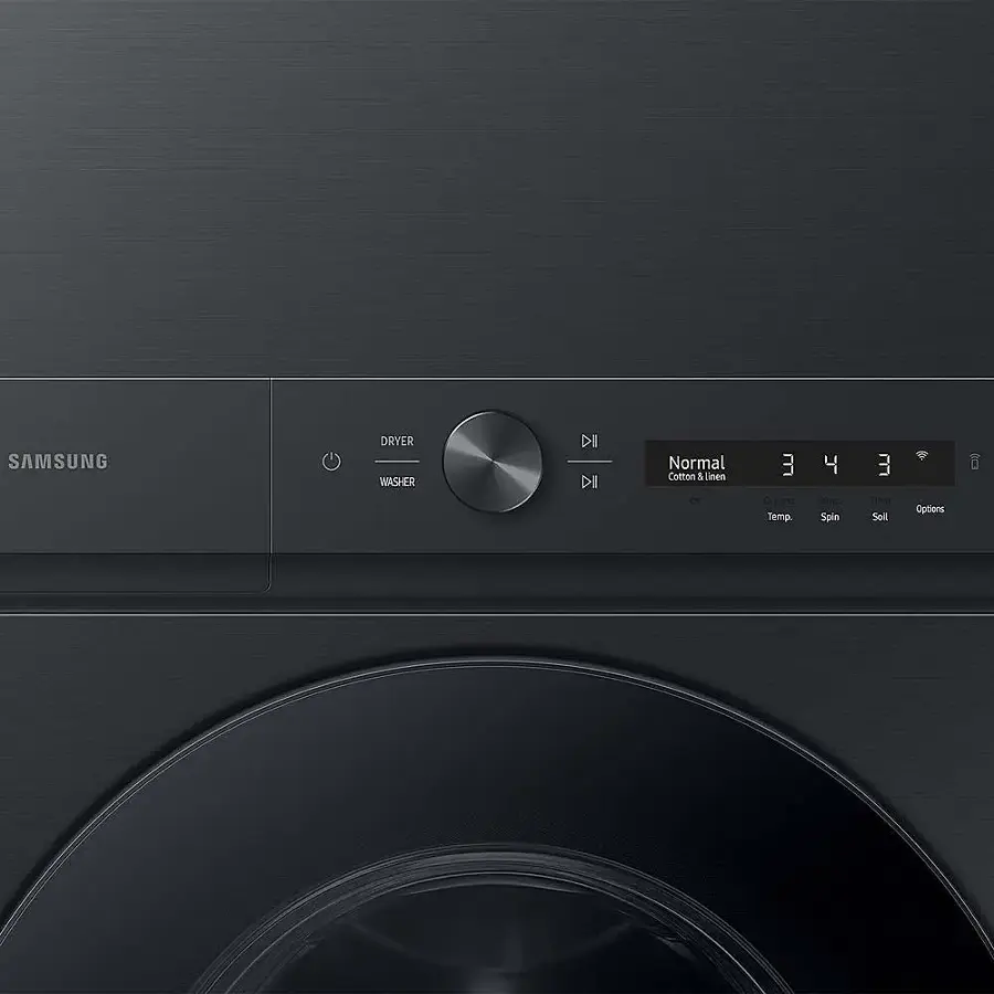SAMSUNG DRYER WASHER DI DI Normal Cotton 5 lihnen 3 Orymes Temp 4 Teera Spin 3 THe Soil Options E