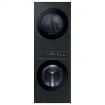 Front. Samsung - 4.6 Cu. Ft. Washer with Flex Auto Dispense System and 7.6 Cu. Ft. Electric Dryer - Brushed Black.