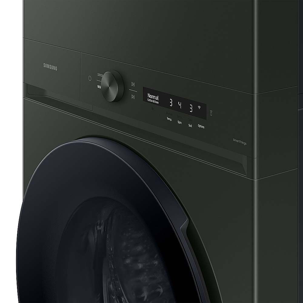 Alt View 20. Samsung - 5.3 Cu. Ft. Washer with AI OptiWash and 7.6 Cu. Ft. Gas Dryer - Satin Green.