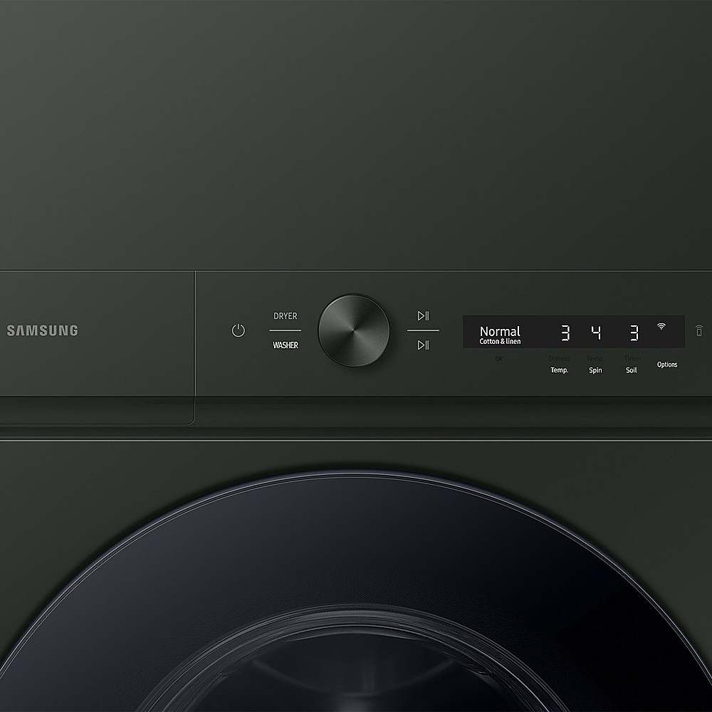 Alt View 21. Samsung - 5.3 Cu. Ft. Washer with AI OptiWash and 7.6 Cu. Ft. Gas Dryer - Satin Green.