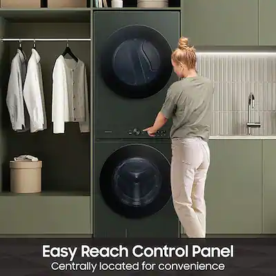 Samsung - 5.3 Cu. Ft. Washer with AI OptiWash and 7.6 Cu. Ft. Gas Dryer - Satin Green