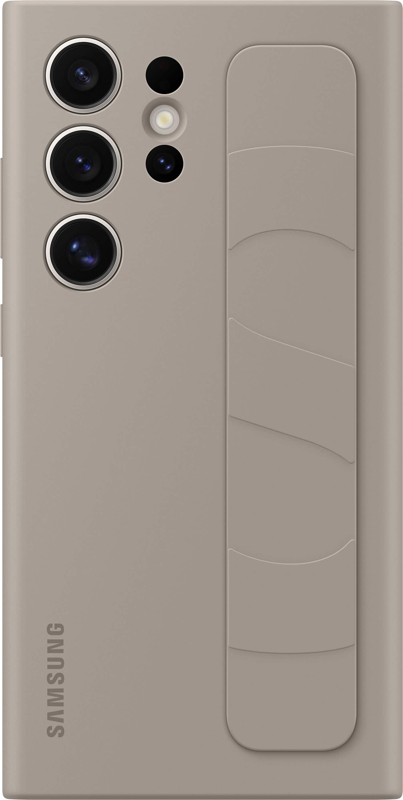 Front. Samsung - Galaxy S24 Ultra Standing Grip Case - Taupe.