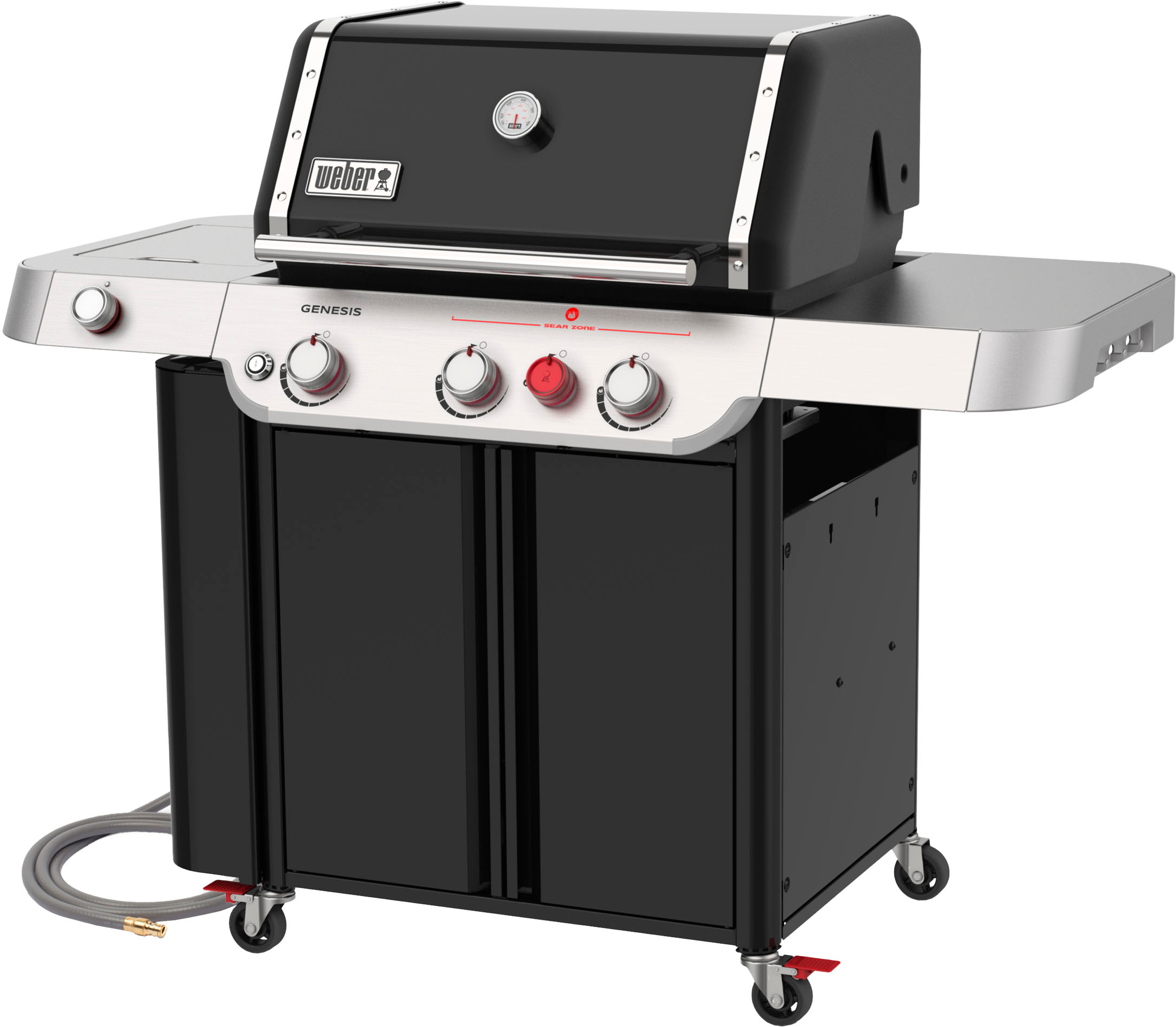 Left View: Cart for Coyote Asado Cooker - Stainless Steel
