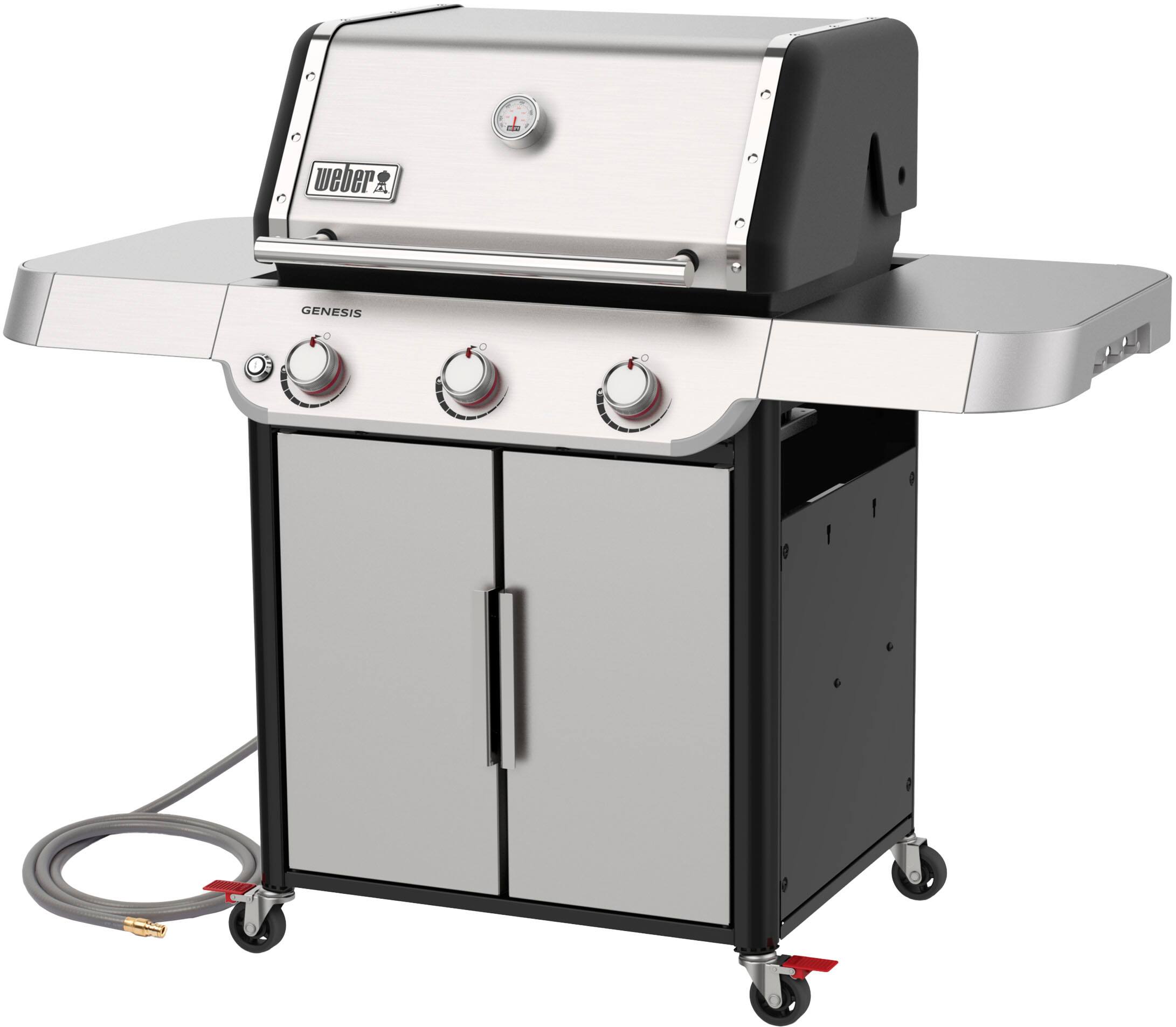Left. Weber - GENESIS S-315 Natural Gas Grill - Stainless Steel.