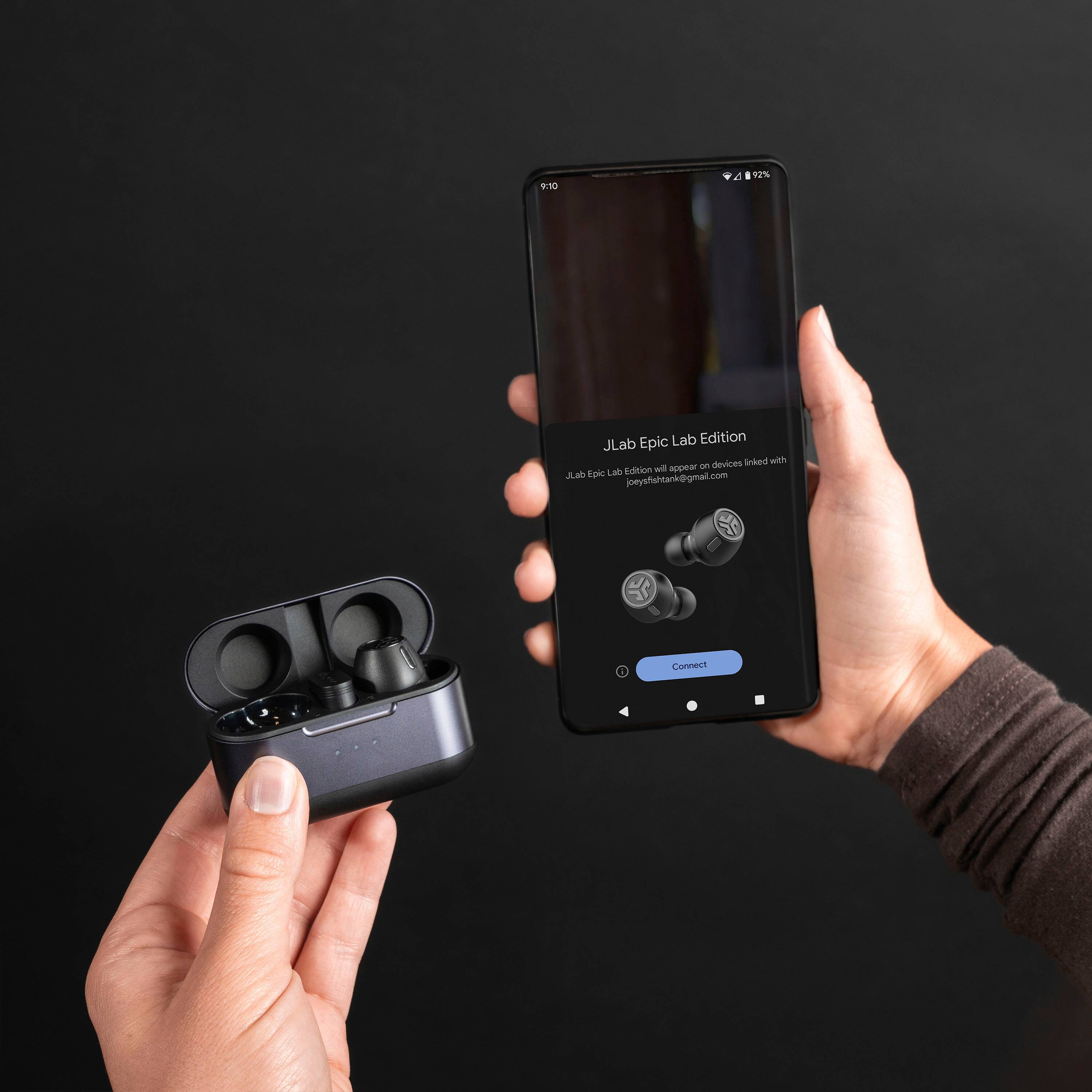 Alt View 19. JLab - Epic Lab Edition True Wireless Earbuds - Black.