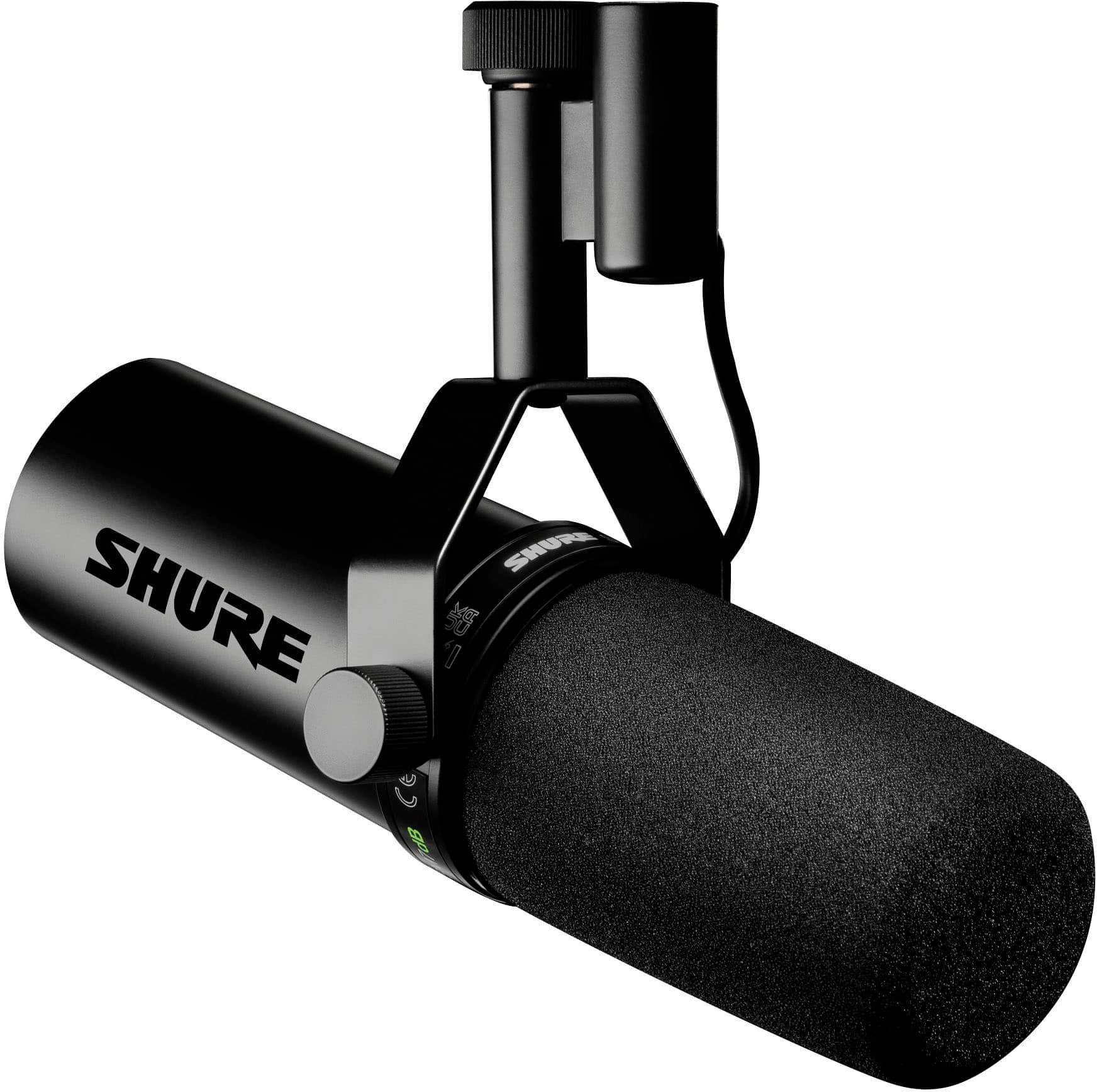 Shure - SM7dB Wired Cardioid Dynamic Microphone with Built-in Preamp - Black - Front_Zoom