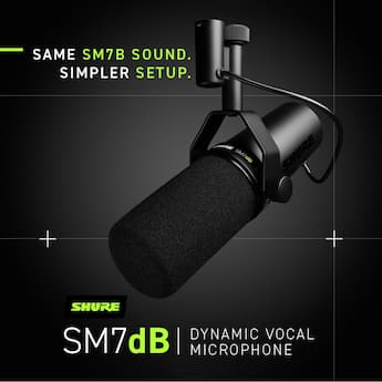 Shure SM7DB Podcast Microphone with Built in Preamp – XLR Outputs Shure SM7DB Podcast Microphone with Built in Preamp – XLR Outputs