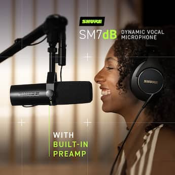 Shure SM7DB Podcast Microphone with Built in Preamp – XLR Outputs Shure SM7DB Podcast Microphone with Built in Preamp – XLR Outputs