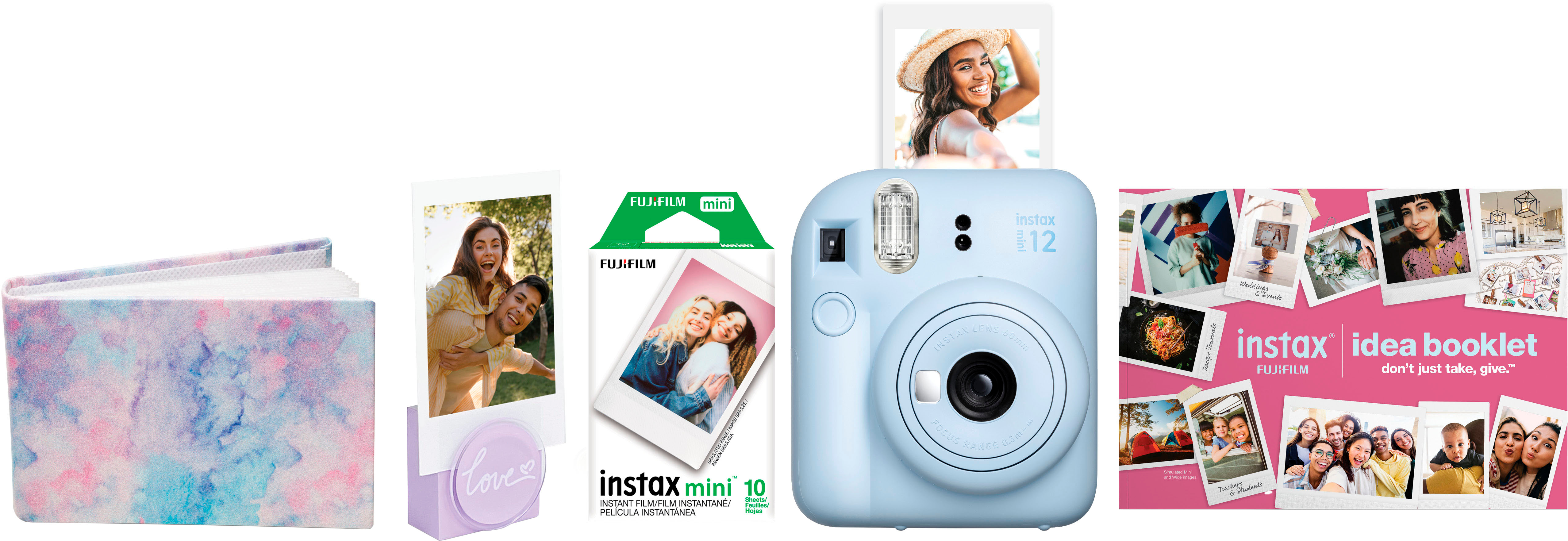  Fujifilm INSTAX Mini 12 Instant Film Camera Bundle, Includes: INSTAX  Mini Film (20 Exposures), INSTAX Mini 12 Case and More (5 Items) (Clay  White) : Electronics