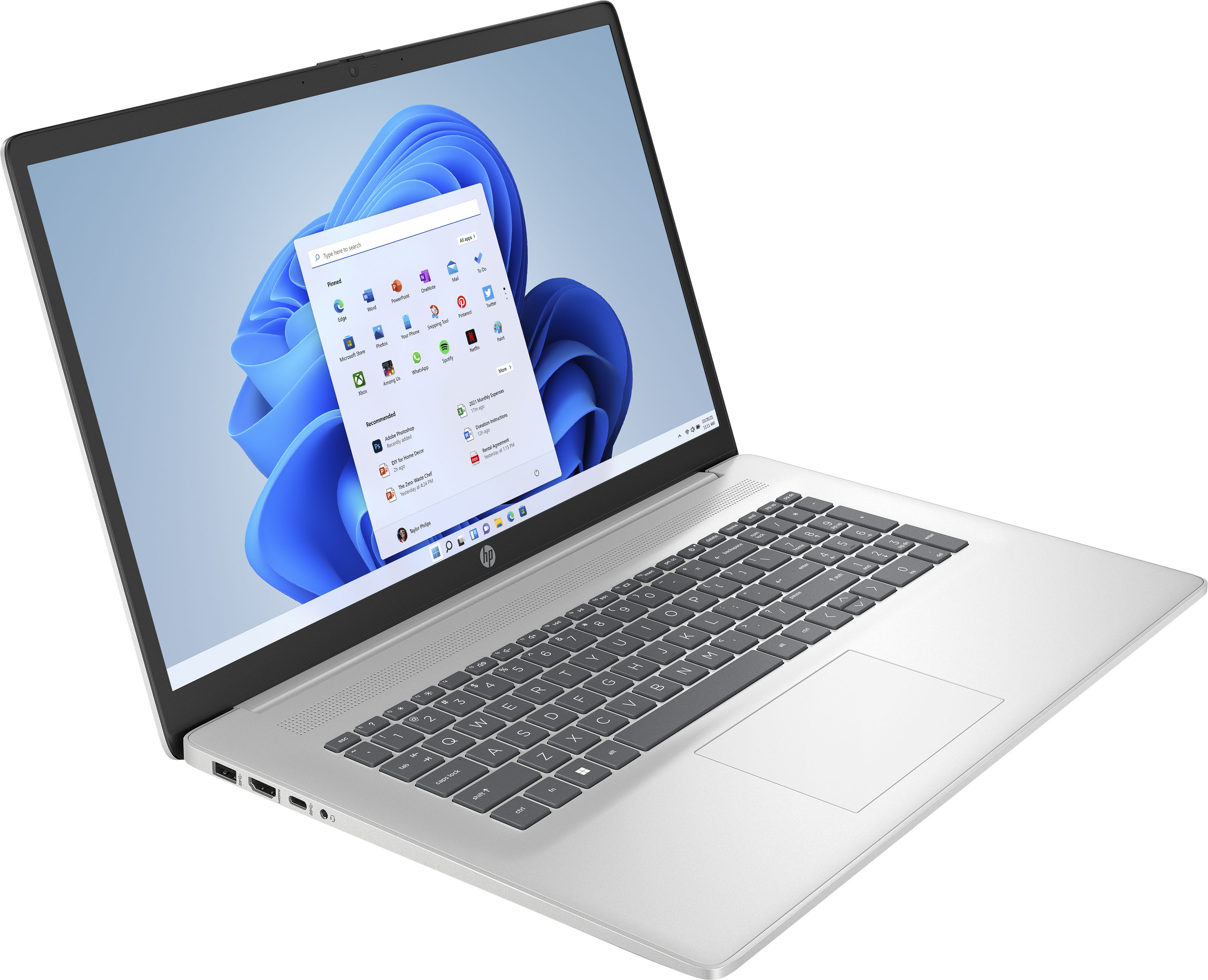 Left View: Geek Squad Certified Refurbished MacBook Air 13.3" Laptop - Apple M1 chip - 8GB Memory - 256GB SSD - Silver