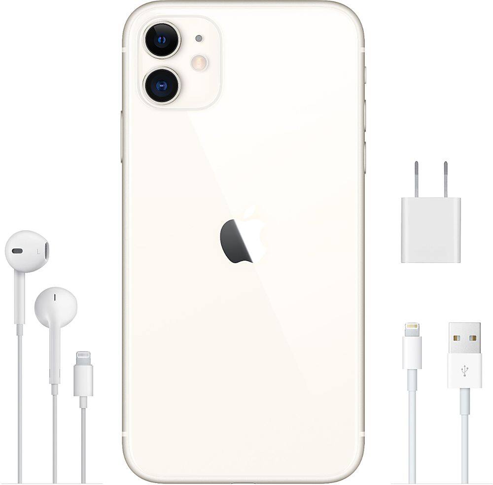 Alt View 16. Apple - Geek Squad Certified Refurbished iPhone 11 128GB - White.