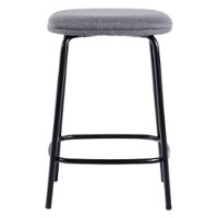 Walker Edison - Modern Upholstered Seat Counter Stool (2-Piece set) - Charcoal - Front_Zoom